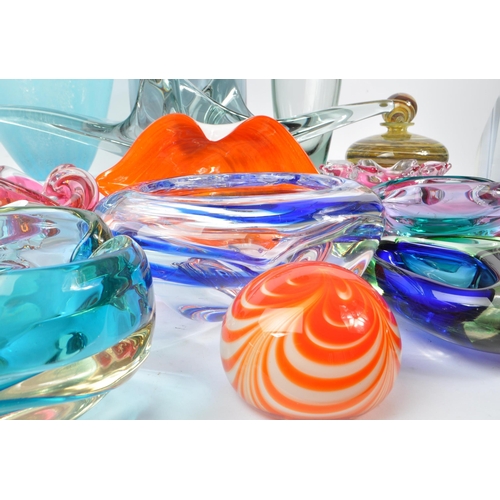 156 - Murano / Chribska - A large collection of vintage mid Century studio art glass to include orange Mur... 