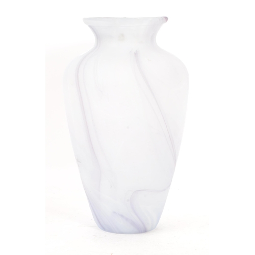 157 - A collection of three vintage 20th century studio art glass. Comprising of Italian opaque vase with ... 