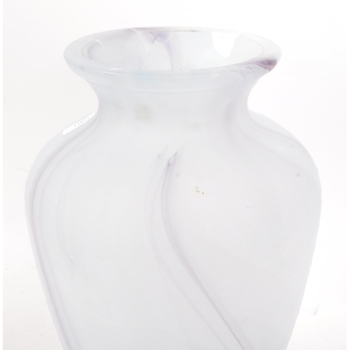 157 - A collection of three vintage 20th century studio art glass. Comprising of Italian opaque vase with ... 