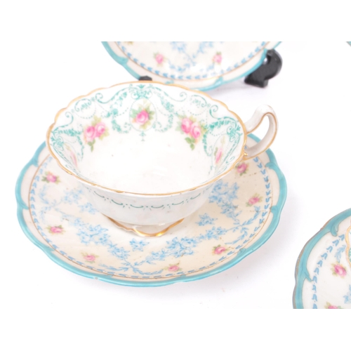 16 - Royal Doulton - Three early 20th century Royal Doulton bone china teacup and saucers. Each having wh... 