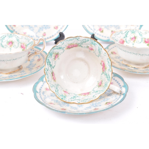 16 - Royal Doulton - Three early 20th century Royal Doulton bone china teacup and saucers. Each having wh... 