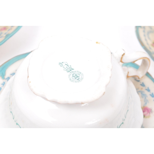 16 - Royal Doulton - Three early 20th century Royal Doulton bone china teacup and saucers. Each having wh... 