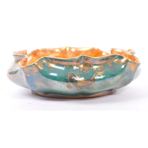 163 - Crown Devon - Fielding's Lustrine lustre dish / bowl having mermaid decoration, lustre polychrome de... 