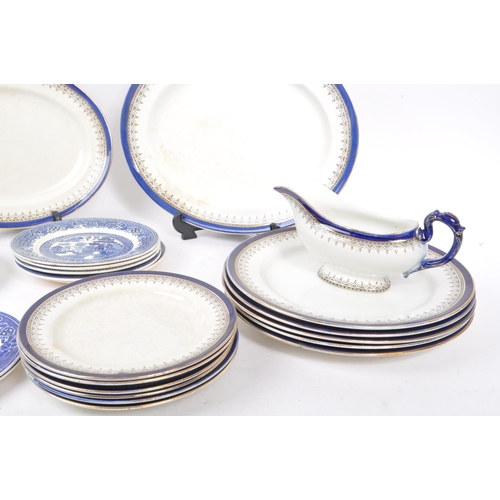 167 - Royal Doulton / Spode / Staffordshire Old Willow - A collection of blue and white porcelain with Wil... 