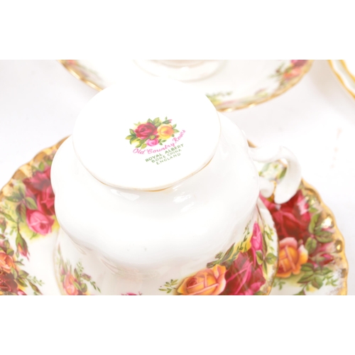 17 - Royal Albert - A 20th Century bone china porcelain tea service to include Old Country Roses pattern ... 