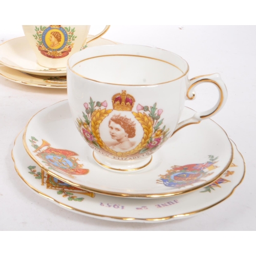 175 - A collection of 20th Century china items of Her Majesty Queen Elizabeth II commemorative china trios... 