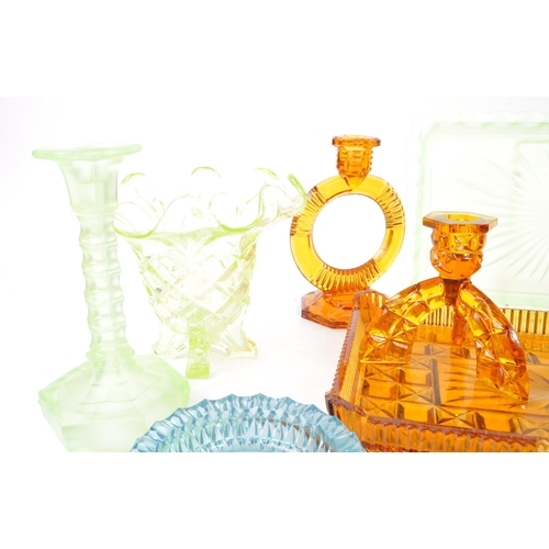 186 - A collection of 20th century studio art coloured cut glass. The collection to include early 20th cen... 