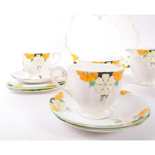 191 - Bell - An early 20th century circa 1930s Art Deco Bell china part tea service comprising cups, sauce... 