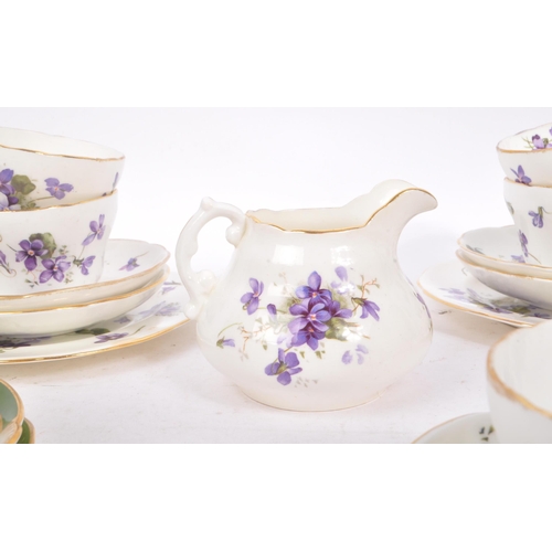 20 - George Jones Crescent / Hammersley & Co - A collection of china porcelain two pattern part tea servi... 