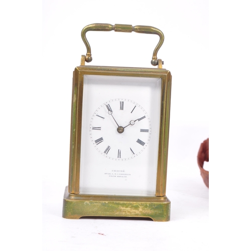 205 - A collection of four English and French brass carriage clocks to include one of ovoid form stamped B... 