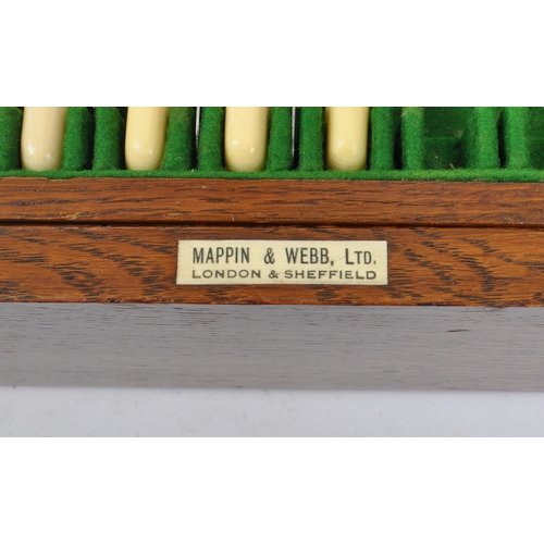 214 - Mappin & Webb - Made in Sheffield - A mid 20th century canteen of cutlery. Comprising of table forks... 