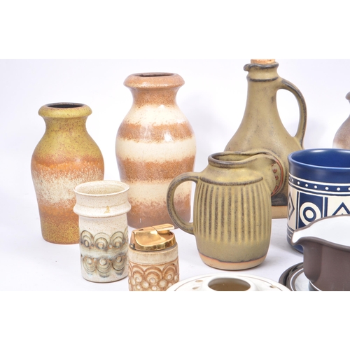 26 - A collection of vintage 20th century and later ceramic pottery vases and other table ware. West Germ... 