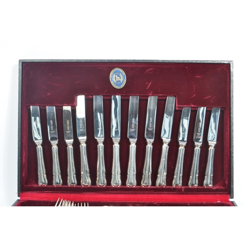 261 - Housley & Sons - A 45 piece cased canteen of stainless steel Housley & Sons Sheffield England six pe... 