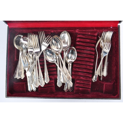 261 - Housley & Sons - A 45 piece cased canteen of stainless steel Housley & Sons Sheffield England six pe... 