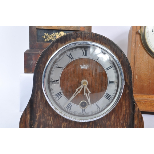 264 - A collection of four 20th Century vintage mantel clocks to include Smiths Enfield and Coral, with tw... 