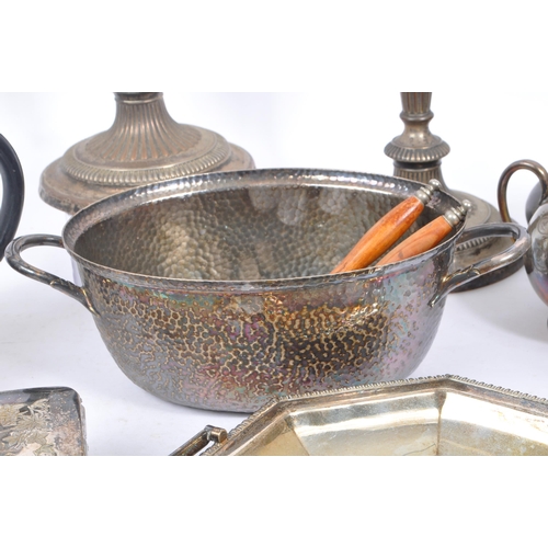 267 - A collection of silver plated tableware and other items. The collection to include two mid 20th cent... 