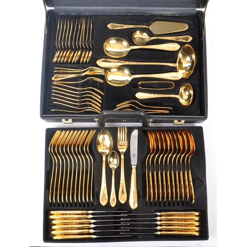 275 - A 20th Century German Bestecke SBS Solingen gold plated 12 person canteen of cutlery to include tabl... 