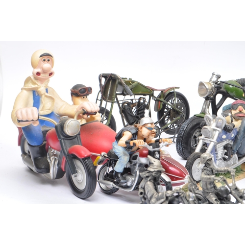 278 - A large collection of assorted novelty motorbike figurines and souvenirs. Various resin and metal ex... 