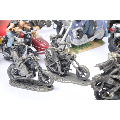 278 - A large collection of assorted novelty motorbike figurines and souvenirs. Various resin and metal ex... 