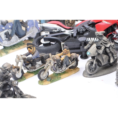 278 - A large collection of assorted novelty motorbike figurines and souvenirs. Various resin and metal ex... 