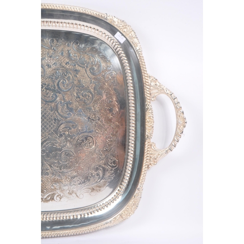 280 - Poston Products Ltd Lonsdale - A large mid Century Lonsdale silver plate tray of rectangular form ha... 