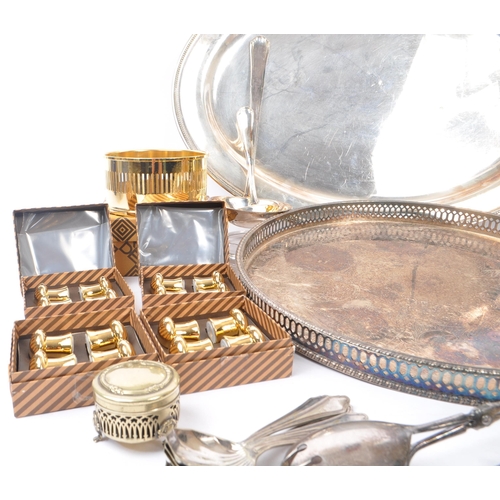 283 - A collection of vintage 20th century and later silver plate items. To include boxed cake forks, boxe... 