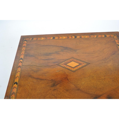 293 - A 19th century Victorian mahogany writing slope. The writing slope featuring marquetry inlaid border... 