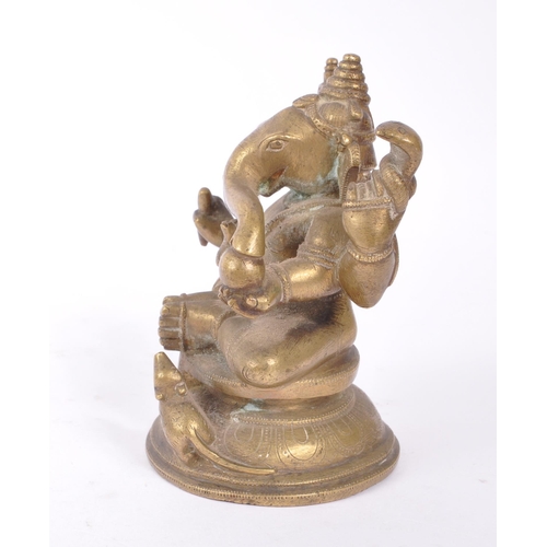 313 - Ganesha - Hindu god of destruction and his consort the goddess Parvathi - Early 20th century bronze ... 