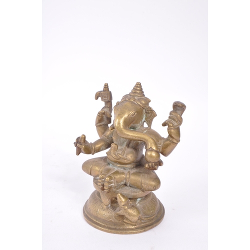 313 - Ganesha - Hindu god of destruction and his consort the goddess Parvathi - Early 20th century bronze ... 