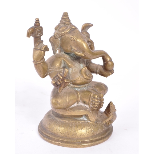 313 - Ganesha - Hindu god of destruction and his consort the goddess Parvathi - Early 20th century bronze ... 