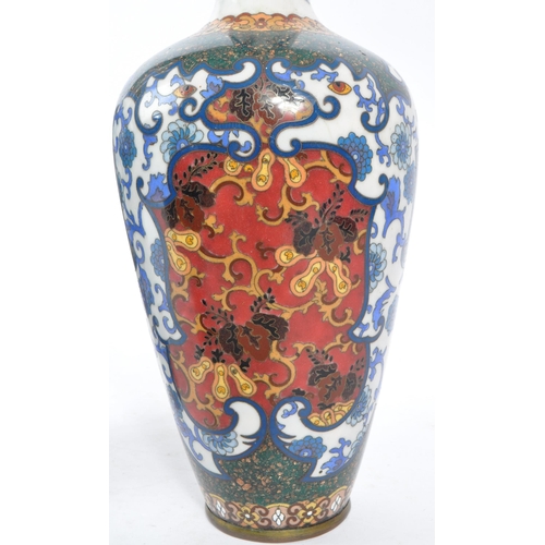 315 - A collection of three 20th Century Japanese cloisonne enamel vases to include a pair of large cloiso... 