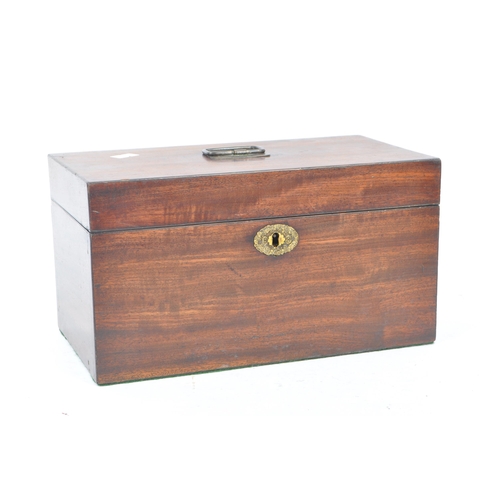 330 - A 19th century mahogany tea caddy. Rectangular form with fully appointed interior with caddies and m... 