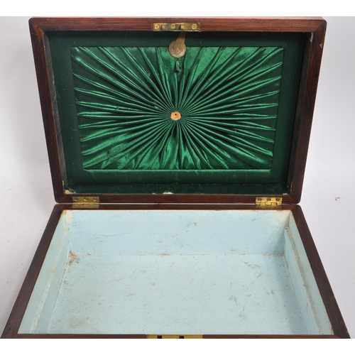 341 - A 19th century rosewood ladies' workbox with mother of pearl cartouche having full appointed interio... 