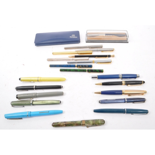 347 - Sheaffers / Parker - A collection of eight vintage 20th Century fountain and biro pens to include 4x... 