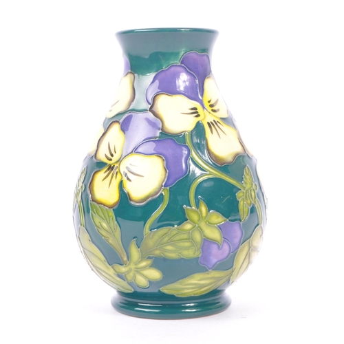 35 - Moorcroft - Sue Pointon - A late 20th century Moorcroft Heartsease / Pansy vase designed by Sue Poin... 