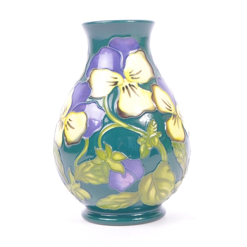 35 - Moorcroft - Sue Pointon - A late 20th century Moorcroft Heartsease / Pansy vase designed by Sue Poin... 