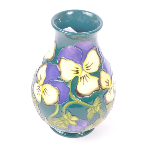 35 - Moorcroft - Sue Pointon - A late 20th century Moorcroft Heartsease / Pansy vase designed by Sue Poin... 