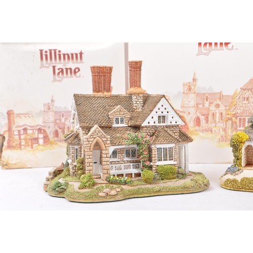 358 - Lilliput Lane - A collection of late 20th century house / cottage resin figurines / ornaments. To in... 