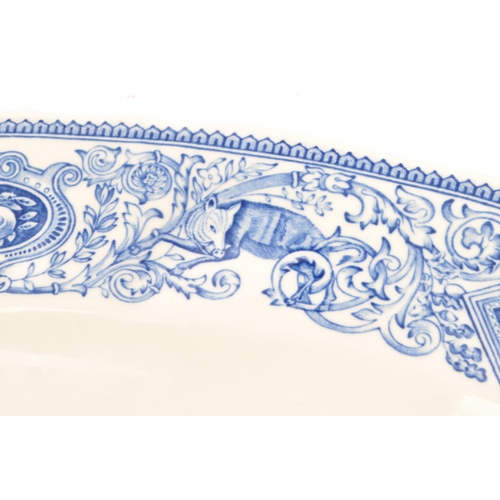 38 - Mulberry - A Mulberry blue and white china meat platter. The platter of rectangular form, featuring ... 