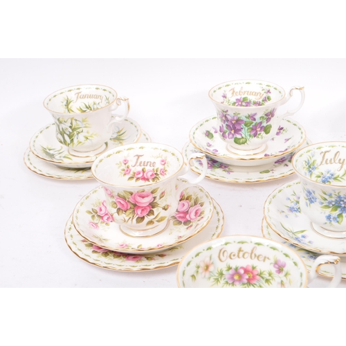 39 - Royal Albert - Flower of the month series - A collection of mid 20th century circa 1970 Royal Albert... 