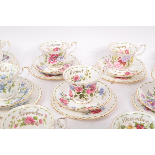 39 - Royal Albert - Flower of the month series - A collection of mid 20th century circa 1970 Royal Albert... 