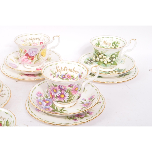 39 - Royal Albert - Flower of the month series - A collection of mid 20th century circa 1970 Royal Albert... 