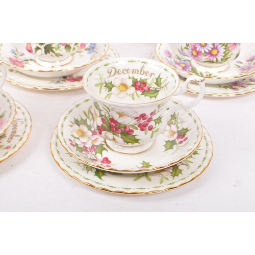 39 - Royal Albert - Flower of the month series - A collection of mid 20th century circa 1970 Royal Albert... 