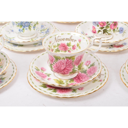 39 - Royal Albert - Flower of the month series - A collection of mid 20th century circa 1970 Royal Albert... 