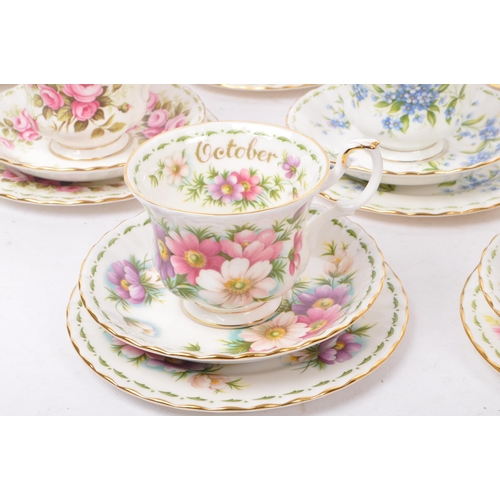 39 - Royal Albert - Flower of the month series - A collection of mid 20th century circa 1970 Royal Albert... 