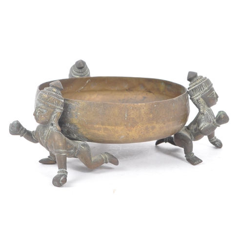 397 - An Indian bronze Balakrishna sculptural censer. The censer of rounded form, with concentric ring etc... 