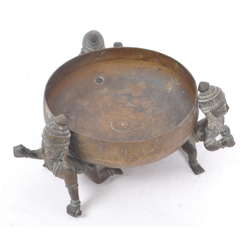 397 - An Indian bronze Balakrishna sculptural censer. The censer of rounded form, with concentric ring etc... 