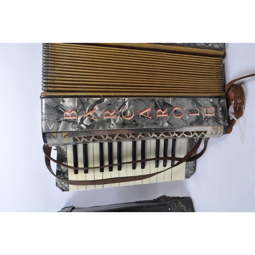 412 - Barcarole - A German piano accordion / squeezebox musical instrument with blue pearline / marble eff... 