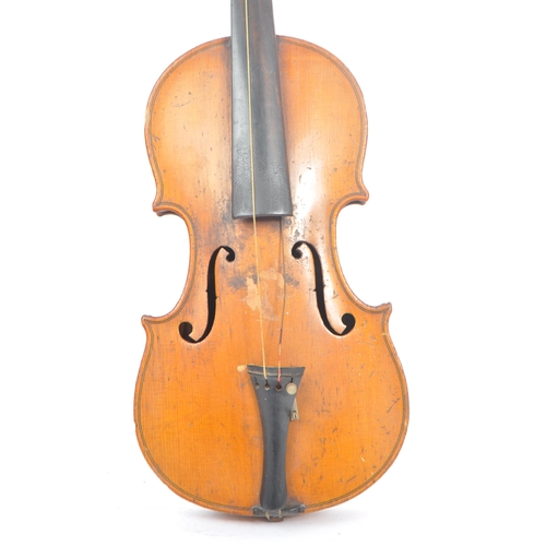 415 - J.T.L Mirecourt ' Dulcis et Fortis ' - A 19th Century French one piece back student 1/2 size violin ... 