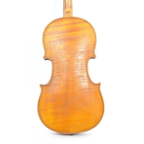 415 - J.T.L Mirecourt ' Dulcis et Fortis ' - A 19th Century French one piece back student 1/2 size violin ... 